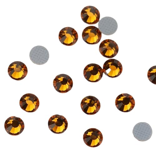 GMGQJST Strasssteine NäGel Gelb Flatback Hotfix Strass for Schuhe Taschen Stoff Bekleidungs ​​Dekoration DIY Schmuck Zubehör(117 Amber,3.2mm SS12 1440pcs) von GMGQJST