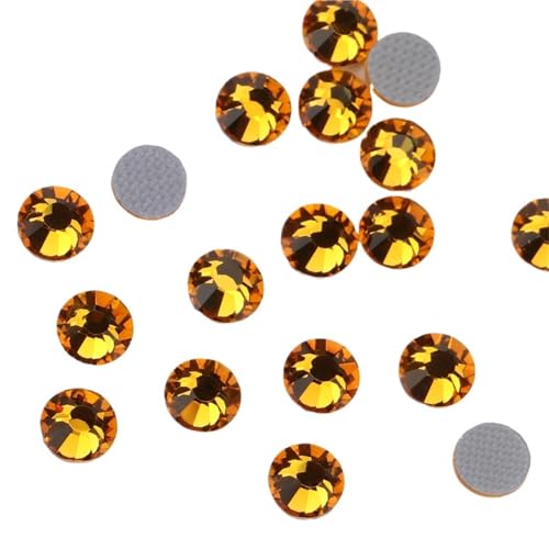 GMGQJST Strasssteine NäGel Gelb Flatback Hotfix Strass for Schuhe Taschen Stoff Bekleidungs ​​Dekoration DIY Schmuck Zubehör(120 Topaz,3.2mm SS12 1440pcs) von GMGQJST