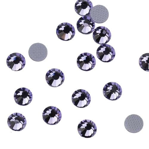 GMGQJST Strasssteine NäGel Lila Farbe Hotfix Strass for Schuhe Taschen Stoff Bekleidungs ​​Dekoration DIY Schmuck Zubehör(136 Tanzanite,2mm SS6 1440pcs) von GMGQJST