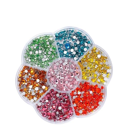 GMGQJST Strasssteine NäGel SS4-SS20 Nagel-Strasssteine ​​in verschiedenen Größen, rot/blau, Flache Rückseite, kristallklare Diamant-Edelsteine, DIY-Nagelkunst-Dekorationen(4-20MIxed) von GMGQJST