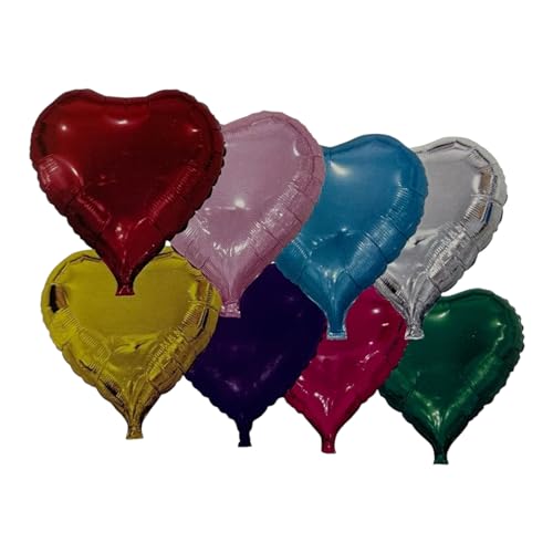 Herzballons aus Mylar, 3-teiliges Set, Herzballons zum Valentinstag, Luftballons für Partys und Geburtstage, 45 cm (Hellblau) von GMM