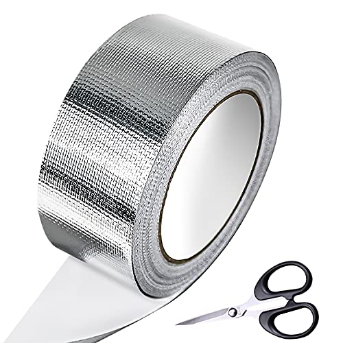 GMMG Aluminium Klebeband 50mmx25m Selbstklebend Aluminiumband Hitzebeständig Aluband Glasfaser Aluminiumfolie Hitzeschutzband zum Reparieren Isolieren Abdichten von GMMG