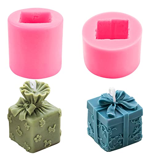 Kerzen Formen Silikon Kerzen Gießform 3D Silikonform Kerze Kerzengießform DIY Kerzen Geschenkbox Form für Handgefertigte Seife Duftkerzen Handwerk Ornamente(2 Stück) von GMMG