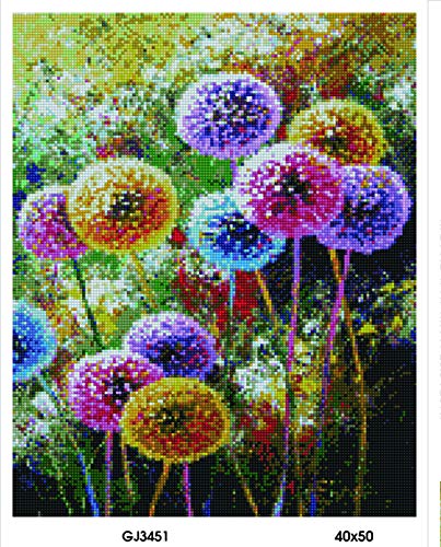 Diamond Vollbedeckung mit Holzrahmen Painting Set Bild 40 x 50 Diamant Malerei Stickerei Handarbeit Basteln Mosaik Steine Blumen Korb Haus am Bach (GF3451) von GMMH