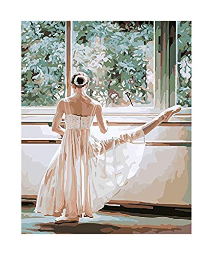 Malen nach Zahlen 40 x 50 cm Ballerina mit Holzrahmen Komplettset G401 von GMMH