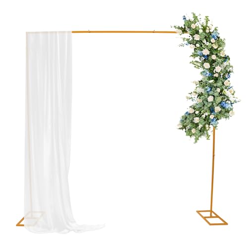 Hochzeits-Hintergrundständer 2.4m Traubogen Hochzeit Bogenrahmen Hochzeit Bogen Stand Garten-Blumen-Ballon-Dekoration Metall Hochzeit Stand für Geburtstagsparty Braut Zeremonie Gedenktag (Gold) von GMSLuu