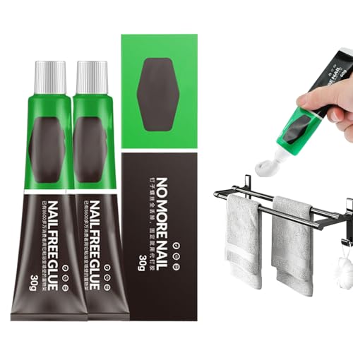 Allzweckkleber, 2024 Neu Wasserfest und Kein Bohren All-purpose Glue Alleskleber, Alleskleber Nail-Free Glue Adhesive Sealant Sekundenkleber Extra Stark, Nagelfreier Kleber (2, 30g) von GMTEO