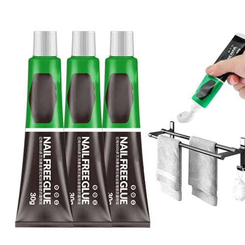 Allzweckkleber, 2024 Neu Wasserfest und Kein Bohren All-purpose Glue Alleskleber, Alleskleber Nail-Free Glue Adhesive Sealant Sekundenkleber Extra Stark, Nagelfreier Kleber (3, 30g) von GMTEO