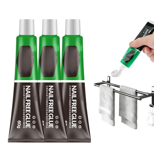 Allzweckkleber, 2024 Neu Wasserfest und Kein Bohren All-purpose Glue Alleskleber, Alleskleber Nail-Free Glue Adhesive Sealant Sekundenkleber Extra Stark, Nagelfreier Kleber (3, 60g) von GMTEO