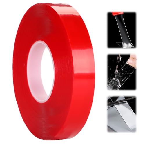 Doppelseitiges Klebeband, 2024 Neu 10M Doppelseitiges Klebeband Extra Stark, Transparent Nano Tape Spurloses, Double Sided Tape für Teppich, Foto Wand, Küche, Zuhause, Auto oder Outdoor (3cm x 10m) von GMTEO