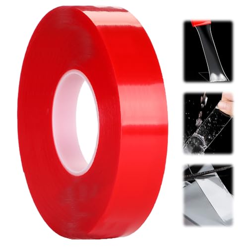 Doppelseitiges Klebeband, 2024 Neu 10M Doppelseitiges Klebeband Extra Stark, Transparent Nano Tape Spurloses, Double Sided Tape für Teppich, Foto Wand, Küche, Zuhause, Auto oder Outdoor (4cm x 10m) von GMTEO