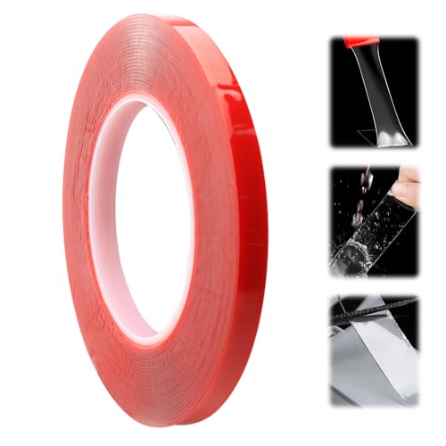 Doppelseitiges Klebeband, 2024 Neu 10M Doppelseitiges Klebeband Extra Stark, Transparent Nano Tape Spurloses, Double Sided Tape für Teppich, Foto Wand, Küche, Zuhause, Auto oder Outdoor (5mm x 10m) von GMTEO