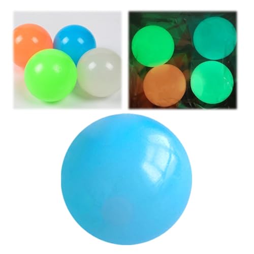 Magie Decke Ball, 2025 Neuest Nachtlicht Kleber Hüpfball, Stressball Squeeze Toys, Magie Decke Ball, Mitgebsel Kindergeburtstag 10 Jahre (Blau, 12 Stück) von GMTEO