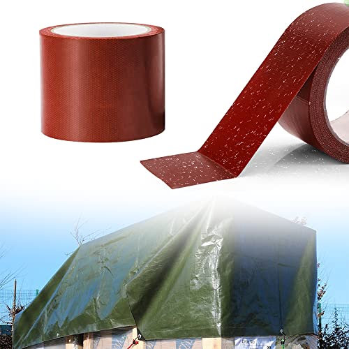 Professional Wasserdichtes Zelt Reparaturband, 5m Planenband mit Hoher Klebekraft, Wasserdichtes Klebeband Zelt Reparaturset (1, Rot - 8 Meter x 5 Zentimeter) von GMTEO