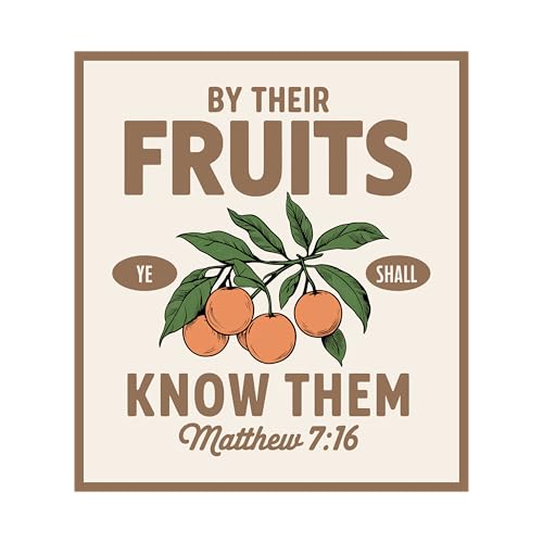 Aufnäher mit Aufschrift "By Their Fruits Ye Shall Know Them", 7,6 cm, christlicher, religiöser Jesus, Bibelvers zum Aufbügeln/Aufnähen, Stickerei-Aufnäher für Trucker, Hüte, Kleidung, Rucksack, von GNAART