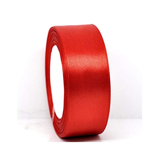 22 Meters doppelseitiges Satinband 25 mm 40 mm Breite zum Verpacken, Dekorieren, Basteln und Basteln von Geschenken (25MM, Rot) von GNAGYUAN