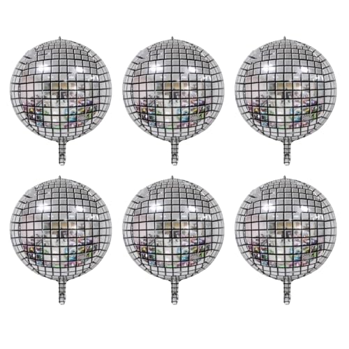 6 Stück Discokugel Luftballon,Discokugel Deko Folienballons,4D Disco Folien Luftballons,Disco Fieber Party Ballons,Disco Party Luftballons ,70 80er Jahre Deko Disco Ballons,Disko Folien Ballons von GNAUMORE