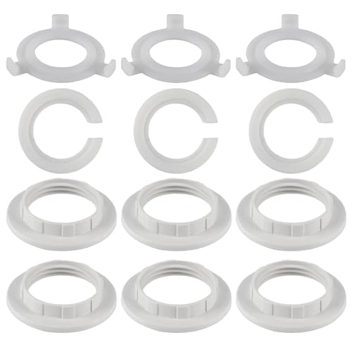 GNAUMORE Langlebigkeit Lampenschirm Adapter,E27 auf E14 Lampenschirm Adapter,Wiederverwendbar Lampenschirm Adapter Ringe,Adapter für Lampenschirm Unterlegscheibe,Lampenschirm Adapterring von GNAUMORE