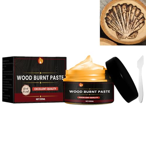 GNAUMORE Holzbrennpaste,Holzbrennpaste für Holz und Basteln,Brennpaste für Holzhandwerk,Holzverbrennungsgel,Einfach aufzutragende Brennpaste,Holzverbrennungsmarker,für Künstler und Anfänger 120ML von GNAUMORE