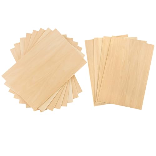 GNAUMORE Holzplatten zum Basteln,Leimholzplatte,Bastelholz Platten,Balsabretter Holzscheiben Holz Platten,Balsaholz Platten 200 x 100 x 2mm,12pc von GNAUMORE