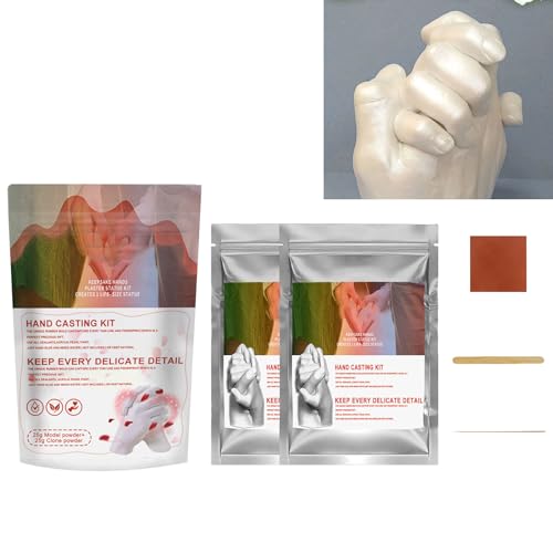 GNAUMORE Pärchen Geschenke Gips Handabdruck Set,3D Hände Gipsabdruck Set,DIY 3D-Modell-Klonpulver Handabdruck Set,Gibsabdruckset Hände Gipsform,DIY Andenken Hände Casting Kit von GNAUMORE