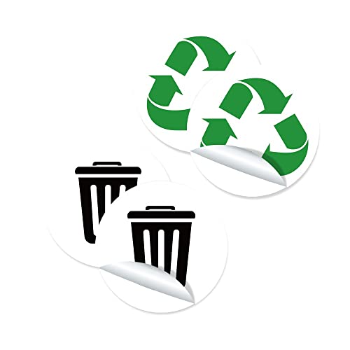 Mülleimer-Aufkleber,Müllklassifizierung Recycling-Etiketten-Aufkleber,Umwelt GrünRecycelbar Nicht Recycelbar Schild Aufkleber,Abfalleimer Mülleimer Etiketten von GNAUMORE