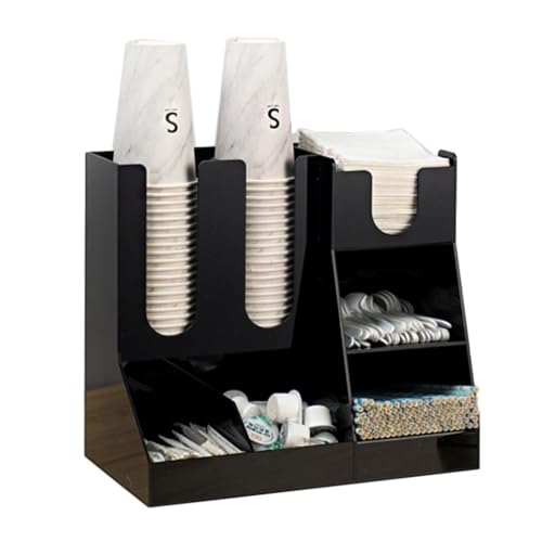 GNBOW Kaffeestation-Organizer-Set, Organizer for Kaffeegewürze und Tassen, Einwegbecherhalter aus Acryl von GNBOW