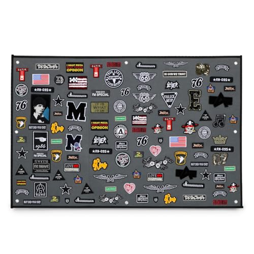 GNEGNI LIFE Patches Klett Wand, 108 x 70cm Wand Klettfläche, Faltbar Klettmatte Wand Taktisch Militär kletttafel Mit Ösen - für Stempel Abzeichen Namensschild von GNEGNI LIFE