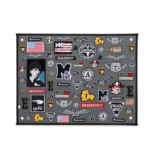 GNEGNI LIFE Patches Klett Wand, 60 x 45cm Wand Klettfläche, Faltbar Klettmatte Wand Taktisch Militär kletttafel Mit Ösen - für Stempel Abzeichen Namensschild von GNEGNI LIFE