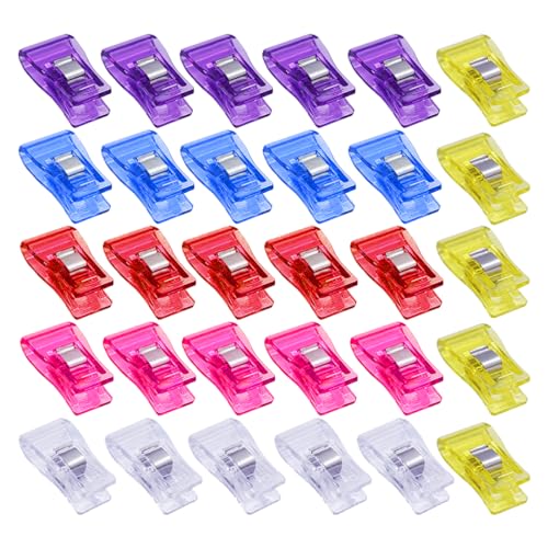 GNHG Schneiderkreide,Stoffe zum Nähen, Klammer Nähen Zubehöre Nähzubehör Stoffklammern 4 Farben für, Quilting Clips, Häkeln, 33 x 18 mm 30 Stück von GNHG