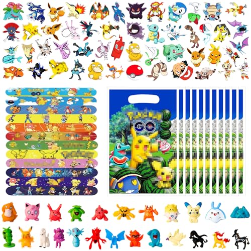 GOACRS Kindergeburtstag Mitgebsel Set, 96pcs Kinder Geburtstag Gastgeschenke Mitbringsel mit Mini Figuren Schnapparmbänder Stickers Geschenktüten, Party Geschenke Give Aways für Jungen Mädchen von GOACRS