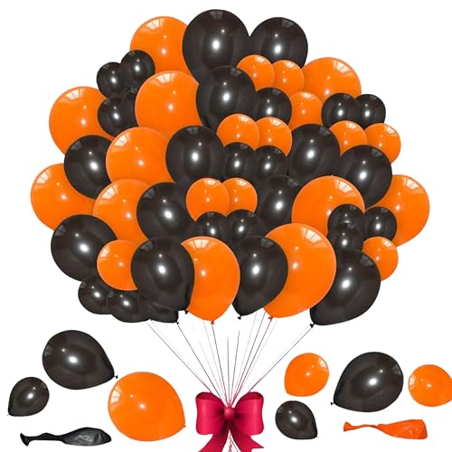 Godfather Ltd Halloween Folienballons Halloween Dekoration Ballons Happy Halloween Kürbis Folienballon Halloween Folienballon Set (Orange Schwarz Ballon 10 Zoll 30 Stück) von GODFATHER LTD PARTY EVERY DAY