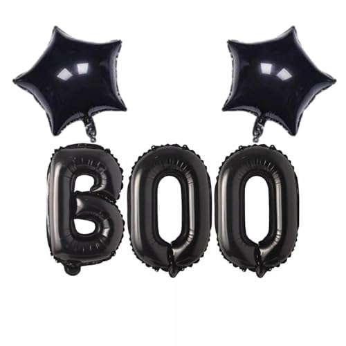 Godfather Ltd Halloween Folienballons Halloween Dekoration Luftballons Happy Halloween Kürbis Folienballon Halloween Folienballon Set (40,6 cm Boo mit 45,7 cm 2 Stern) von GODFATHER LTD PARTY EVERY DAY