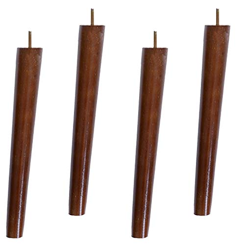 GODFSAHG 4er-Pack Sofabeine aus Massivholz, Möbelbeine aus Gummiholz, Ersatzfüße für Sessel, Schrankbeine aus Holz, für Fernsehschrank, Kommode, Couchtisch, mit Gewindestange M10, Walnuss ( von GODFSAHG