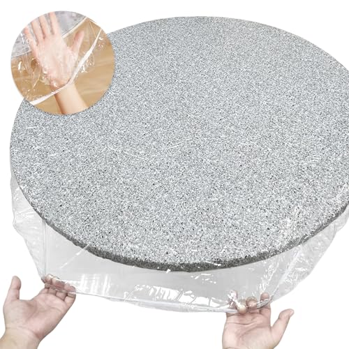 GOEDCH Runde Elastische Tischdecke: Transparent Tischdecke Rund mit Gummizug, Tischdecke Outdoor Rund Wasserdicht Rutschfestem PVC, Abwischbar für Indoor Outdoor Picknick Camping Partys(45—56inch) von GOEDCH