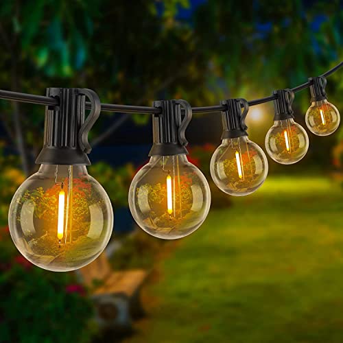 Lichterkette Außen, 30m LED-Beleuchtungskette mit 50+2 Glühbirnen Strom Outdoor lichterketten Saisondeko für Terrassenüberdachung Party Garten Außen- und Innenbereich Hochzeit Weihnachten Neujahr von GOENDR