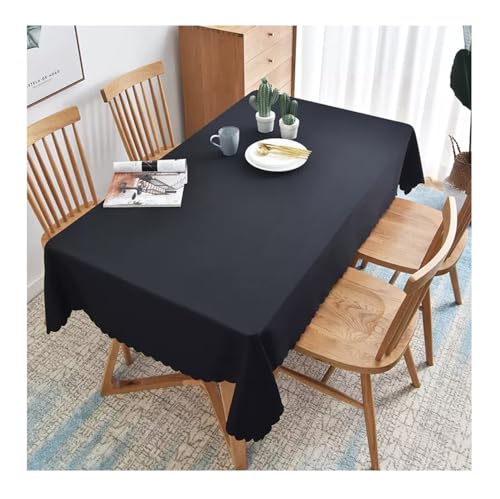 GOEXCPL Tischdecke aus Polyester, schützt und dekoriert Tischplatten, geeignet für Esstische, Couchtische, Hotels und Hochzeiten, Schwarz 180 x 450 cm von GOEXCPL