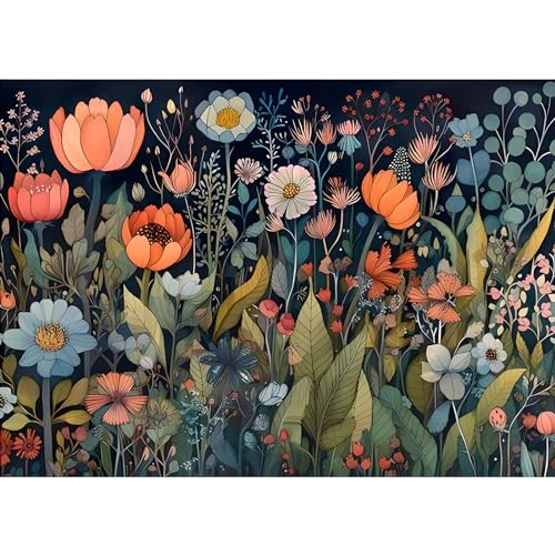 GOGHSCEK Diamond Painting Bilder Blumen, 5D Diamond Painting Diamant Painting Bilder Erwachsene Blumen, DIY Diamant Malerei Bilder Erwachsene Set Landschaft mit Blumen 30x40cm für Dekoration von GOGHSCEK