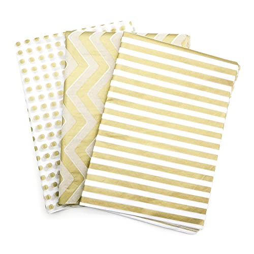 GOIYZTTR 60 Blatt Gold Weiß Seidenpapier Bulk 3 Arten Decorative Metallic Geschenkpapier 50 * 35cm Geschenk Seidenpapier Geeignet für Geschenkverpackungen und DIY-Dekoration von GOIYZTTR