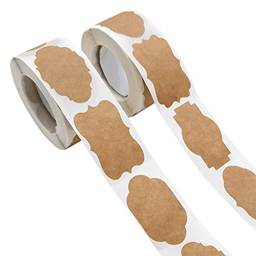 GOIYZTTR 600 Stück Kraft Etiketten Aufkleber 6 Formen Kraft Blank Labels Unregelmäßige Form Etiketten für Handwerk Dekoration und Kennzeichnung von GOIYZTTR