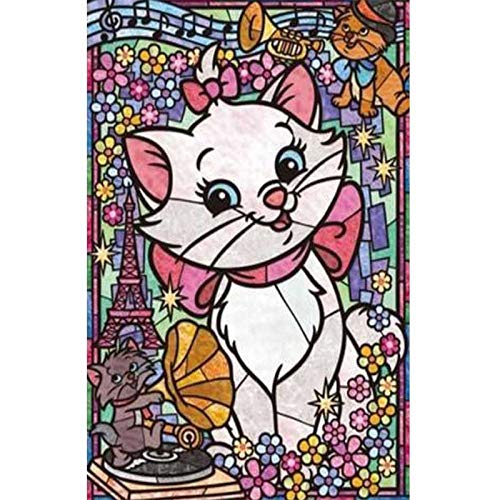 5D-Diamant-Malerei-Set für Erwachsene, Aristocats Marie Cat Zootopia Full Drill Diamant-Stickerei-Set Home Office Wandkunst Dekor Malen nach Zahlen 30 x 30 cm von GOJOSOWIN