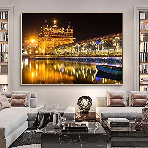 5D Diamond Painting DIY Set Moderne Landschaft Indiens Full Drill Diamant Painting Bilder für Bastelset Erwachsene Kreuzstich Diamant Malerei Kits Rhinestone Mosaik Deko Wohnzimmer 60x90cm/24x36inch von GOKSOY