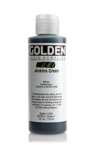 Golden 2195-4 flüssige Acrylfarbe, 119ml (4oz), Jenkins Green von GOLDEN