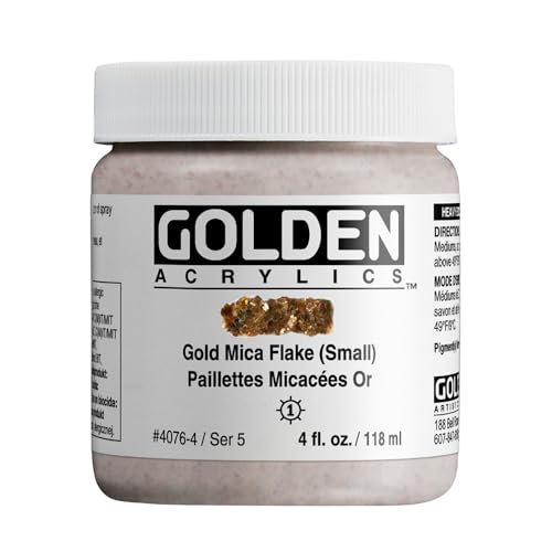 Goldene 0004076-4 4Oz Heavy Body schillernde Farbe Acrylfarbe - Gold Mica Flakes - Kleine von Golden Artist Colors