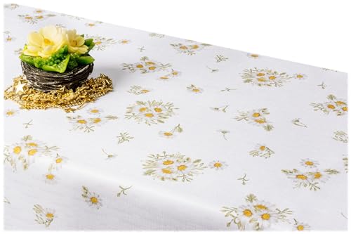 GOLDMAR Klassische Blumen-Tischdecke, Wasserabweisend, Fleckenresistente Schmutzabweisend Blumen - für Partys, Elegante Tisch Deko (100x100 cm, w019) von GOLDMAR