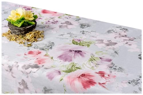 GOLDMAR Klassische Blumen-Tischdecke, Wasserabweisend, Fleckenresistente Schmutzabweisend Blumen - für Partys, Elegante Tisch Deko (100x100 cm, w022) von GOLDMAR