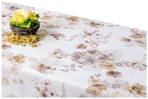 GOLDMAR Klassische Blumen-Tischdecke, Wasserabweisend, Fleckenresistente Schmutzabweisend Blumen - für Partys, Elegante Tisch Deko (140x220 cm, w025) von GOLDMAR