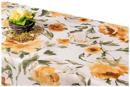 GOLDMAR Klassische Blumen-Tischdecke, Wasserabweisend, Fleckenresistente Schmutzabweisend Blumen - für Partys, Elegante Tisch Deko (75x75 cm, w020) von GOLDMAR