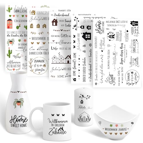 Rub On Sticker Upgrade Candle Tattoos Water Transfer Printing DIY Home Stickers Decorative Rub On for Crafting for Keraflott Furniture Glass Candles Raysin Christmas (Home) von GOLDNICE