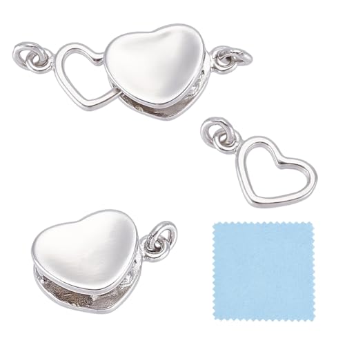 GOMAKERER 1 Stück Sterling Silber Herz Perlenverschlüsse, 18mm Herz Schmuckverschlüsse Mit Biegeringen Schmuck Schiebeverschlüsse Armbandverbinder Für Halsketten Armbänder Ketten Schmuckherstellung GOMAKERER 1 Stück Sterling Silber Herz Perlenverschlüsse, 18mm Herz Schmuckverschlüsse Mit Biegeringen Schmuck Schiebeverschlüsse Armbandverbinder Für Halsketten Armbänder Ketten Schmuckherstellung von GOMAKERER